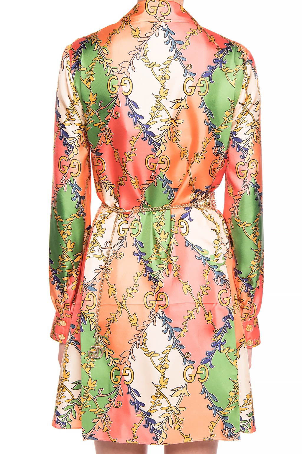 GUCCI★グッチ★素敵！Double net print silk dress 2018 Gucci Dragon Print Silk Shirt Dress